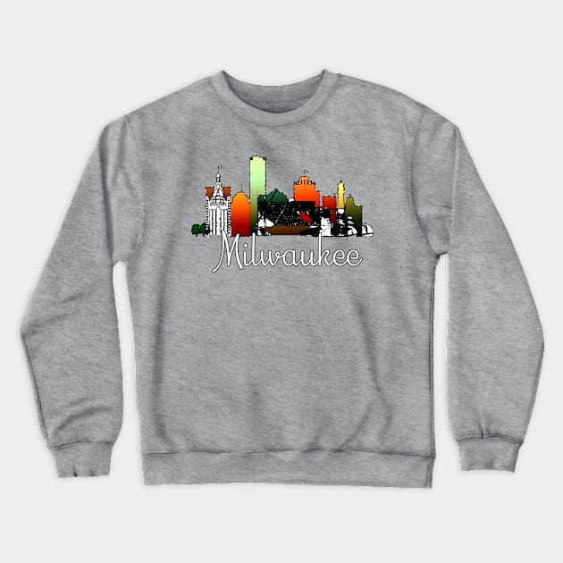 Milwaukee, Wisconsin Crewneck Sweatshirt by DimDom